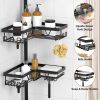 CT0434622JS_4 KEGII Corner Shower Caddy Tension Pole, Large Capacity Bathroom Organizer | 28 Hooks with Soap and Razor Holders, Heavy Duty 4-Tier Shelves for Family Bathtubs and Renters, Adjustable 25-114.2 inch