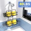 Hanging Shower Caddy Over Shower Head - No Drill Rustproof Shower Rack | Includes Soap Holder and Hooks for Shampoo, Conditioner, and Bathroom Essentials with Stable Storage in Any Shower Space