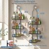 CT0434713JS_3 Skyapex Shower Caddy Hanging Bathroom Organizer: Over Head Adjustable Rack for Tall Showerhead - Extra Large Storage Shelf for Big Shampoo Bottles with Soap Holder