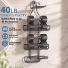 CT0434713JS_4 Skyapex Shower Caddy Hanging Bathroom Organizer: Over Head Adjustable Rack for Tall Showerhead - Extra Large Storage Shelf for Big Shampoo Bottles with Soap Holder