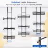 CT0434745JS_3 Skyapex Shower Caddy Over the Door Organizer: Bath Rack Hanging Over Glass with Hooks - Storage Shelf Inside Bathroom for Shampoo - Matte Black