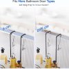CT0434745JS_4 Skyapex Shower Caddy Over the Door Organizer: Bath Rack Hanging Over Glass with Hooks - Storage Shelf Inside Bathroom for Shampoo - Matte Black