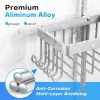 CT0434750JS_2 Sewulidon Aluminum Alloy Hanging Shower Caddy for Handheld Shower Heads,Rustproof Hose Shower Organizer 4 Levels Height Adjustable Shower Rack with Hooks,Razor Holder,Soap Holder