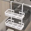 White Over Door Shower Caddy, Rustproof Bathroom Organizer, 2-Tier Storage Rack, 11.81x5.31 Inch Shelves, No Drilling Required