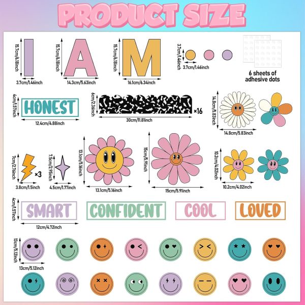 Affirmation Station Bulletin Board Decor Back to School Bulletin Board Smile Face Classroom Positive Sayings Paper Cutouts for First of Day School Classroom Chalkboard Wall Decor