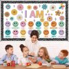 Affirmation Station Bulletin Board Decor Back to School Bulletin Board Smile Face Classroom Positive Sayings Paper Cutouts for First of Day School Classroom Chalkboard Wall Decor