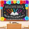Qilery 83 Pcs Bulletin Board Set Welcome Back the Books Missed You Bulletin Board Decoration Cutout Back to School Classroom Decoration for Home School Library(Book)