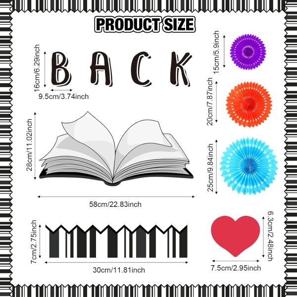 Qilery 83 Pcs Bulletin Board Set Welcome Back the Books Missed You Bulletin Board Decoration Cutout Back to School Classroom Decoration for Home School Library(Book)
