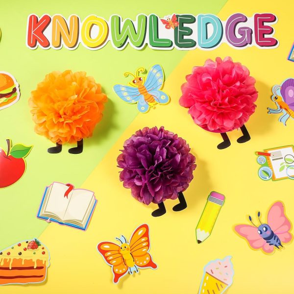 Colarr 3D Caterpillar Bulletin Board Decoration Set Colorful Hungry Caterpillar Classroom Decor Cafeteria Cutouts Bulletin Board Kit for Kindergarten Preschool Elementary Back to School(Bright)
