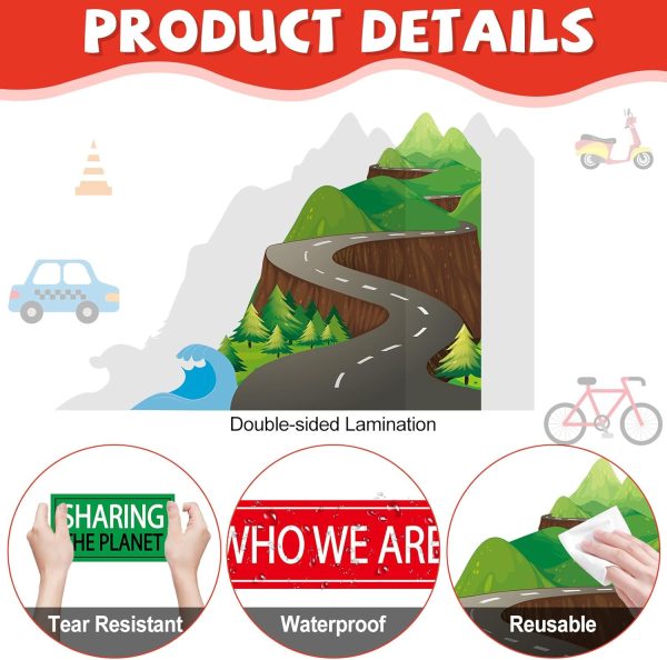 Road map to Success Bulletin Board Decorations Set Motivational Sign Bulletin Boarder Positive Inspirational Quote Paper Cutouts for Toddler Kids Back to School Classroom Home Wall Party Decor