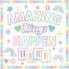 Amazing Things Happen Here Bulletin Board Rainbow Bulletin Board Decoration Set Inspirational Welcome Back to School Pastel Classroom Decorations Chalkboard Door Wall Decor
