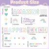 Amazing Things Happen Here Bulletin Board Rainbow Bulletin Board Decoration Set Inspirational Welcome Back to School Pastel Classroom Decorations Chalkboard Door Wall Decor