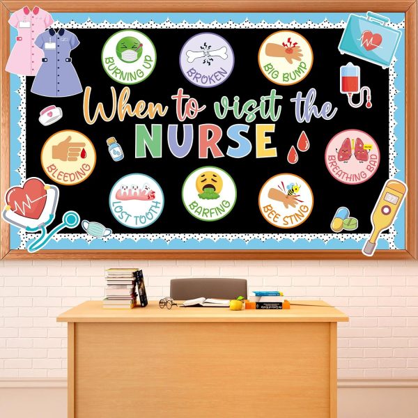 Nurse Classroom Bulletin Board Decorations Nursing Theme Classroom Decoration Pastel Healthcare Medical RN Cutouts When to Visit The Nurse Bulletin Board Set for Back to School Home Office Wall Decor