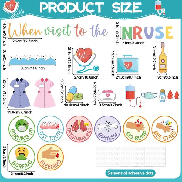Nurse Classroom Bulletin Board Decorations Nursing Theme Classroom Decoration Pastel Healthcare Medical RN Cutouts When to Visit The Nurse Bulletin Board Set for Back to School Home Office Wall Decor