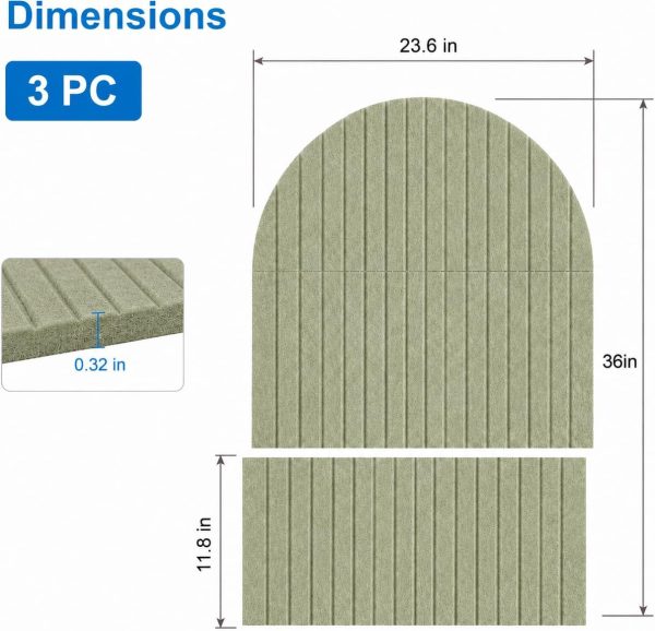 CT0435082JS_2 Large Arched Felt Bulletin Board, Sized 36" x 24" for Office & Wall Decor – 6 Customizable Adhesive Tiles with Pins are Perfect to Display Your Photos (Sage Green)