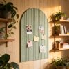 CT0435082JS_4 Large Arched Felt Bulletin Board, Sized 36" x 24" for Office & Wall Decor – 6 Customizable Adhesive Tiles with Pins are Perfect to Display Your Photos (Sage Green)