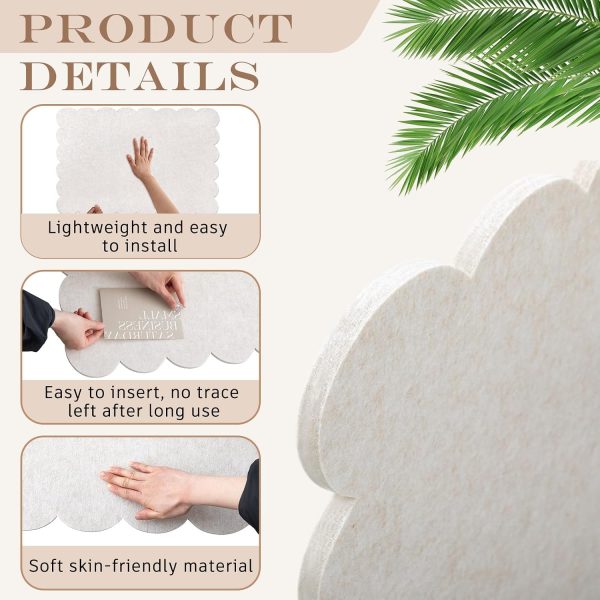 Mooliwe Scalloped Felt Bulletin Cork Board Foldable Camel 24 * 18 Inch | 2' x 1.5' Trifold, Self Adhesive, Picture Vision Board, Cork Alternative for Wall, Pin Bulletin Decorative for Office Bedroom