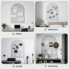 Arched Felt Bulletin Board (Light Camel), 35"x24" Large Wall Decor | 6 Pcs Self-Adhesive Tiles with Push Pins, Felt Cork Board Alternative for Home Office Classroom Decor
