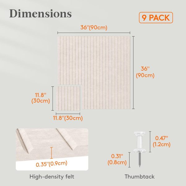CT0435104JS_3 Lifewit Large Felt Bulletin Board with Self-Adhesive 36" x 36"- 9 Pack