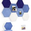 CT0435112JS_1 8 Pack Hexagon Felt Bulletin Board Tiles - 12" Large Thick Pin Board for Walls with 30 Push Pins, DIY Boards for Office Home School Decor, Aesthetic Hex Cork Board Alternative