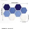 CT0435112JS_2 8 Pack Hexagon Felt Bulletin Board Tiles - 12" Large Thick Pin Board for Walls with 30 Push Pins, DIY Boards for Office Home School Decor, Aesthetic Hex Cork Board Alternative