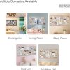 Foldable Large Felt Bulletin Board - 36'' x 18'', Decorative Picture Framed Display Board with 35 Rose Pins for School, Home, Kitchen & Office Walls