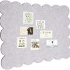 Scalloped Felt Bulletin Board 23.62" X 15.74" Foldable Beige | Bulletin Board Fabric Foldable Beige Self-Adhesive Bulletin Decorative Design Suitable for Office Notices, Classrooms, Art