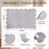 Scalloped Felt Bulletin Board 23.62" X 15.74" Foldable Beige | Bulletin Board Fabric Foldable Beige Self-Adhesive Bulletin Decorative Design Suitable for Office Notices, Classrooms, Art