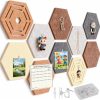10 Pcs Hexagon Bulletin Board,11.8x10.23x0.47in Felt Bulletin Board Tiles | Self-Adhesive Bulletin Board Pinboard Pin Display Boards for Photo Memo,Boho Home Office Wall Decor(60 Push Pins+Clips+Hooks)