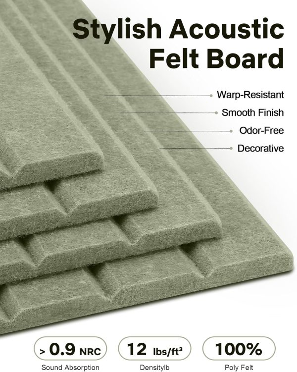 Cork Bulletin Board Tiles, Office Pin Board | 48" x 36" Large Wall Panels for Office, Dorm, Room and Desk Decor (Sage Green)