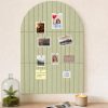 CT0435156JS_1 35" x 24" Arched Felt Bulletin Board for Wall Decor, Sage Green | 6 Pack Cork Board Alternative with pushpins, Safe Adhesive Tabs, Display Vision Board for Photos, Notes & Reminders
