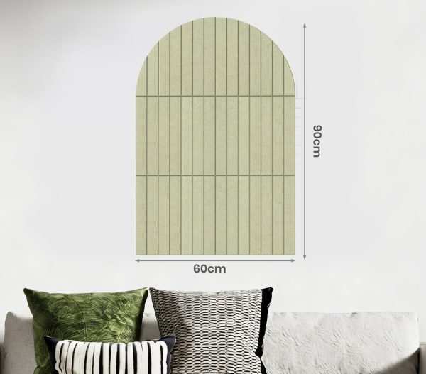 CT0435156JS_4 35" x 24" Arched Felt Bulletin Board for Wall Decor, Sage Green | 6 Pack Cork Board Alternative with pushpins, Safe Adhesive Tabs, Display Vision Board for Photos, Notes & Reminders