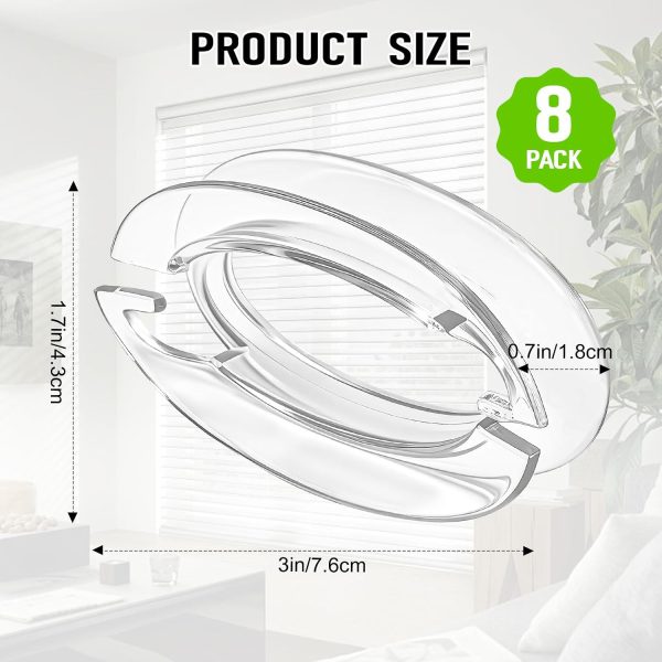 CT0437006JS_2 8 Pack Blind Cord Winder Safety Blind Cord Holder Clear Baby Proof Window Blinds Cords Safety Childproof Blind String Wrap Blind Cord Wrap Cleat Alternative Protect Kids and Pets, No Wall Damage
