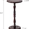 100% Solid Wood Round Side Table, Small Drink Table for Small Spaces, Modern End Table Accent Nightstand for Bedroom, Living Room, Corners and Office, Brown