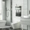 Xstydes Towel Racks for Bathroom, Metal Towel Holder with Storage Basket,Wall Towel Rack for Rolled Towels, Towel Storage for Small Bathroom,Black