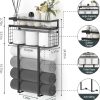 Xstydes Towel Racks for Bathroom, Metal Towel Holder with Storage Basket,Wall Towel Rack for Rolled Towels, Towel Storage for Small Bathroom,Black