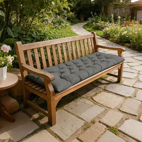 Outdoor Bench Cushion, Waterproof Seat Cushion for Outdoor/Indoor Furniture,Tufted Fade Resistant Bench Cushion for Patio Porch Swing Couch, 47"×20"×4",Grey
