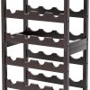 24 Botttle Wine Rack Freestanding Floor 6 Tier Bamboo Wine Rack Storage | 6 Tier Wine Rack Wine Storage Shelves for Kitchen Bar Dining Room Living Room Dark Brown