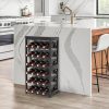24 Botttle Wine Rack Freestanding Floor 6 Tier Bamboo Wine Rack Storage | 6 Tier Wine Rack Wine Storage Shelves for Kitchen Bar Dining Room Living Room Dark Brown