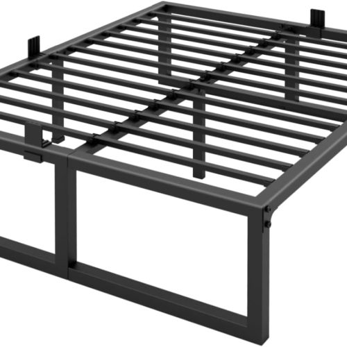 CT0439291JS_1 Full Size Bed Frame, 18 Inch Heavy Duty Support 3500 lbs Metal Platform, No Box Spring Needed/Noise Free/Non-Slip/Steel Slat Support/Easy Assembly