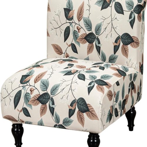 CT0439342JS_1 FUANGUI Armless Accent Chair Cover Slipcover Covers | Stretch Spandex Chair Covers for Living Room Removable Washable for Armless Chair Furniture Protector