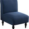 CT0439346JS_1 LavishCover Armless Accent Chairs Covers, Thick Armless Recliner Sofa Cover Stretchable, Removable Armless Chair Slipcover for Living Dining Room Hotel (Navy Blue, 1pc)