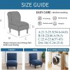 CT0439346JS_2 LavishCover Armless Accent Chairs Covers, Thick Armless Recliner Sofa Cover Stretchable, Removable Armless Chair Slipcover for Living Dining Room Hotel (Navy Blue, 1pc)