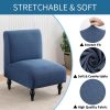 CT0439346JS_3 LavishCover Armless Accent Chairs Covers, Thick Armless Recliner Sofa Cover Stretchable, Removable Armless Chair Slipcover for Living Dining Room Hotel (Navy Blue, 1pc)