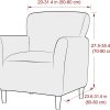 LiveGo Stretch Mid Century Modern Armchair Slipcover 1-Piece Jacquard Accent Chair Covers with Arms Soft Waterproof Chair Slipcovers for Living Room Furniture Protector Office (Velvet Cream)
