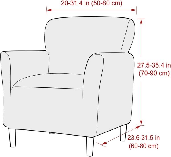 LiveGo Stretch Mid Century Modern Armchair Slipcover 1-Piece Jacquard Accent Chair Covers with Arms Soft Waterproof Chair Slipcovers for Living Room Furniture Protector Office (Velvet Cream)