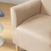 LiveGo Stretch Mid Century Modern Armchair Slipcover 1-Piece Jacquard Accent Chair Covers with Arms Soft Waterproof Chair Slipcovers for Living Room Furniture Protector Office (Velvet Cream)