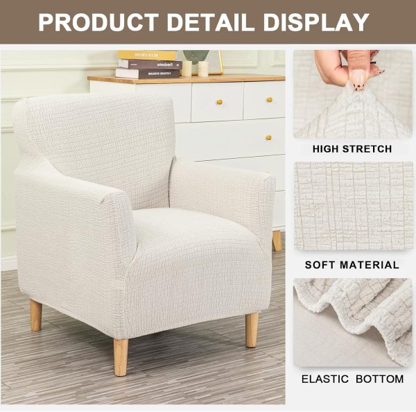 Banquet Armchair Slipcovers Accent Chair Covers Chair Slipcover | Stretch 1-Piece Armchair Cover with Arms Anti Slip Armchair Sofa Covers Furniture Protector for Kids Pets Living Room Decor