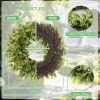 26" Large Eucalyptus Wreaths for Front Door, Artificial Green Leaves Greenery Wreath Boxwoods Wreaths for Indoor Outdoor Home Wall Window Weddings Decor Spring Summer All Seasons