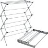 CT0439563JS_1 Honey-Can-Do Oversized Collapsible Clothes Drying Rack, 35", 50 lb, Grey | Oversized 35" x 45" steel rack holds 50 lb and folds flat for storage. Air-dry a full load indoors or outdoors.